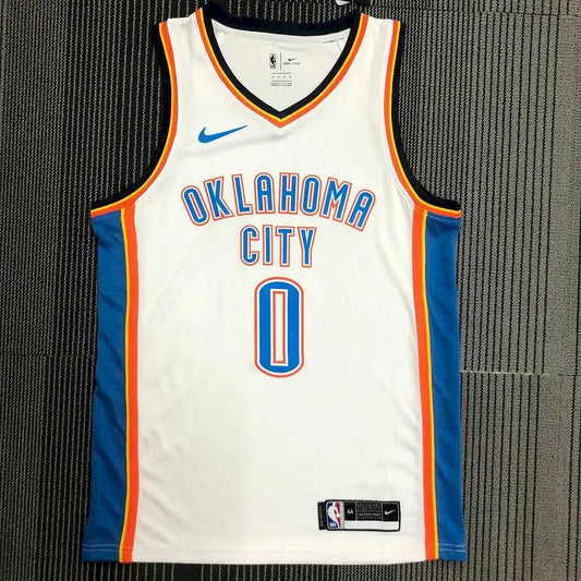 Camisa masculina branca Swingman Russell Westbrook – Edição Associação