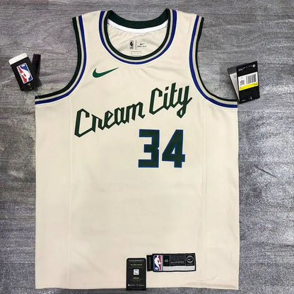Camisa Swingman Branca Giannis Antetokounmpo Masculina 2020-21 – Edição Cidade