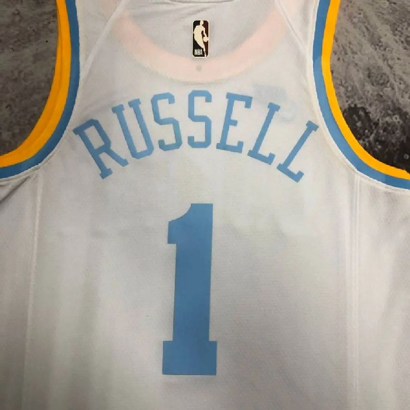 Men’s D’Angelo Russell White Retro Team Jersey
