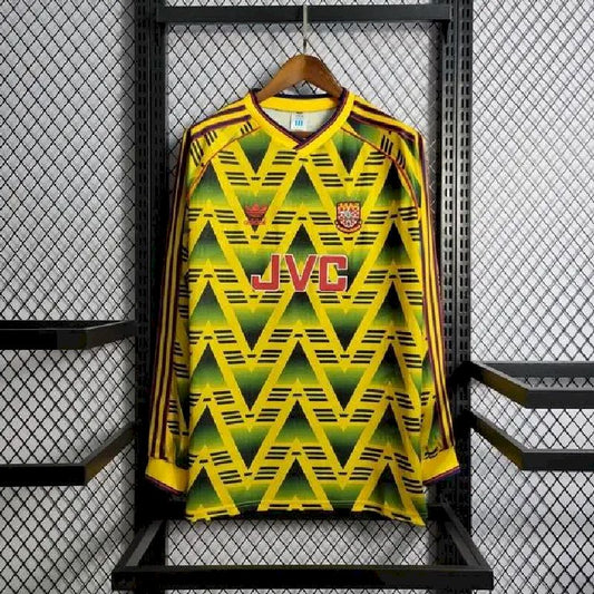 Camisa reserva retrô de mangas compridas do Arsenal 1991/93