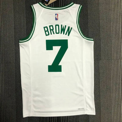 Men’s Jaylen Brown White Team Jersey – 75th Anniversary Edition