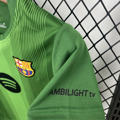 Barcelona 2025/26 Green Goalkeeper Kids Kit