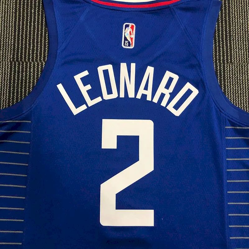 Camisa azul masculina do time Kawhi Leonard – Edição de 75º aniversário