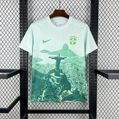 Brazil 2025/26 Green And White Jersey