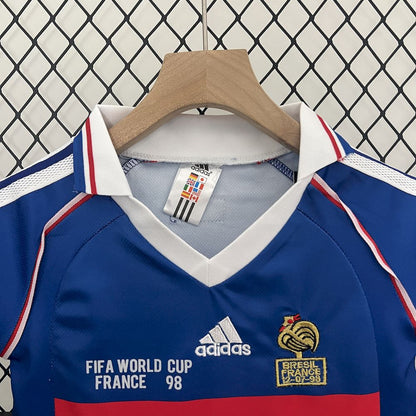 Camisa e shorts retrô infantil França 1998
