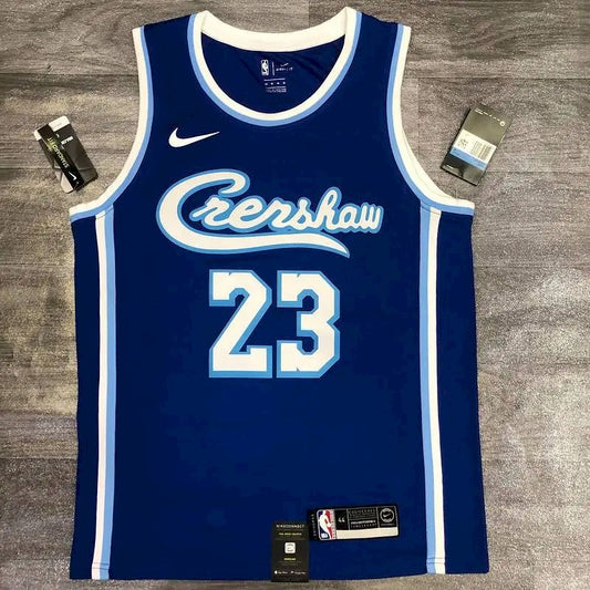 Camisa LeBron James Masculina Azul Versão Jogador – Edição Clássica Retro Conjunta