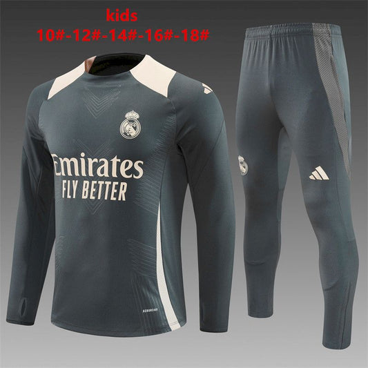 Suéter e calça infantil com zíper médio do Real Madrid 2024/25 14001