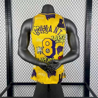 Camisa M&amp;N Kobe Bryant amarela retrô masculina 1996/97