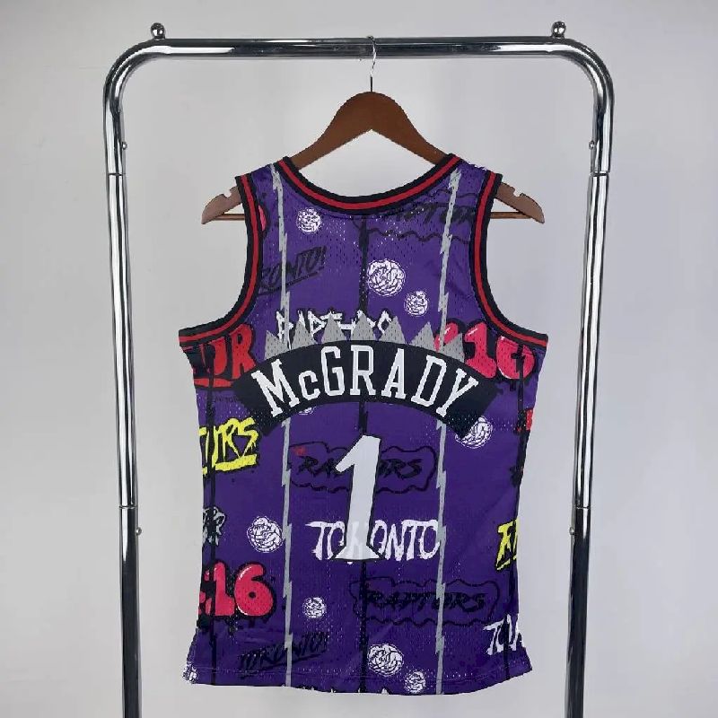 Camisa Masculina M&amp;N 1998/99 Tracy McGrady Roxa Retro