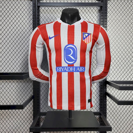 Atlético Madrid 2025/26 Home Long Sleeves Jersey Player Version