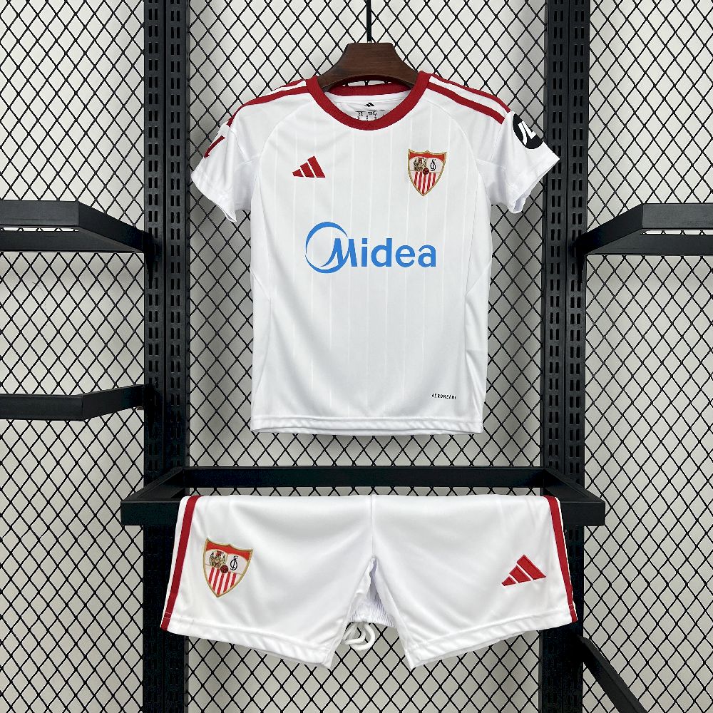 Sevilla 2025/26 Home Jersey Kids Kit