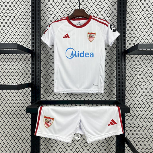 Sevilla 2025/26 Home Jersey Kids Kit