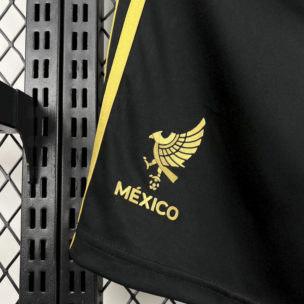 Men's Mexico 2025/26 Gold- Black Shorts