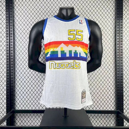 Camisa retrô masculina M&amp;N 1991/1992 Dikembe Mutombo branca