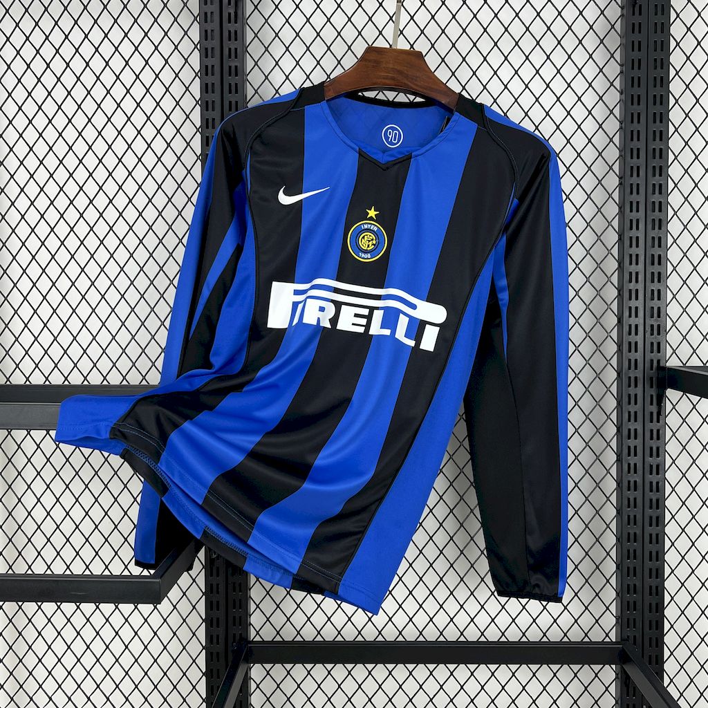 Camisa retrô de mangas compridas Inter de Milão 2004/05 Home