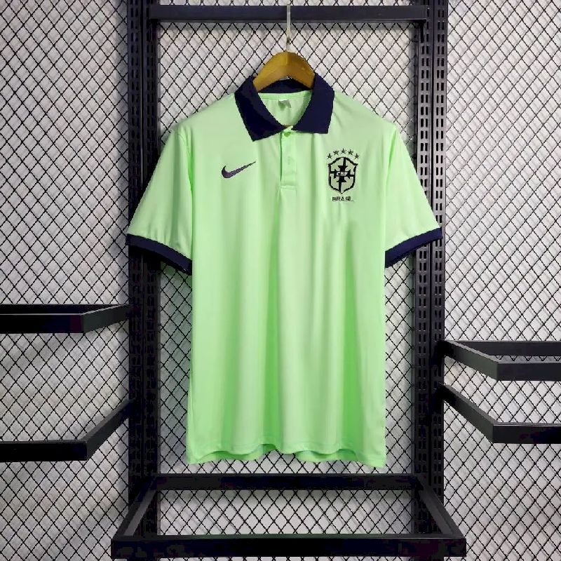 Men's Brazil 2023/24 Light Green Polo Jersey