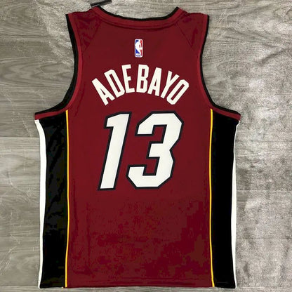 Camisa masculina Bam Adebayo vermelha 2020-21 Swingman versão jogador – Edição Statement