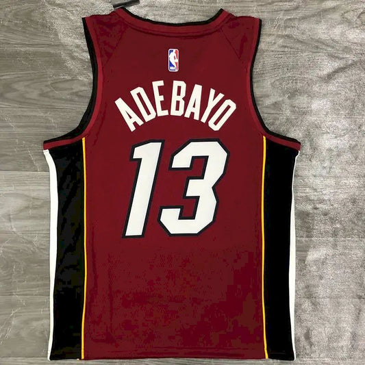 Camisa masculina Bam Adebayo vermelha 2020-21 Swingman versão jogador – Edição Statement