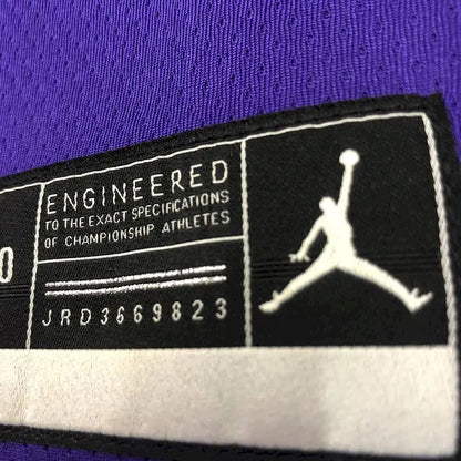 Camisa masculina LeBron James 2020-21 roxa Swingman versão jogador – Edição Statement