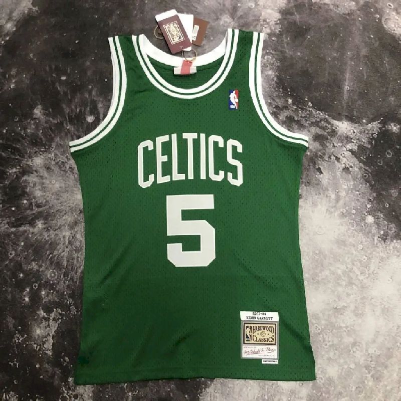 Camisa masculina M&amp;N Kevin Garnett verde retrô 2007/08