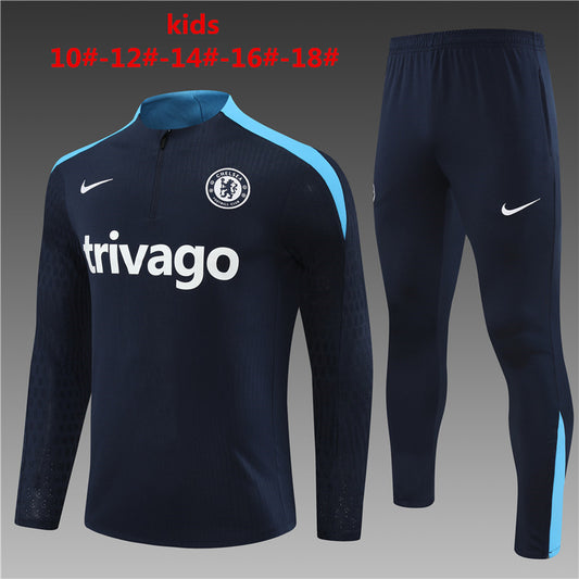 Suéter e calça Chelsea 2023/24 com zíper e meio zíper infantil 14001