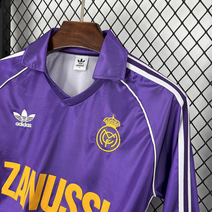 Camisa retrô de mangas compridas do Real Madrid 1984/85 Third