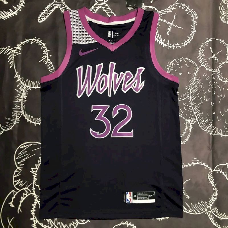 Camisa preta masculina Karl-Anthony Towns Team