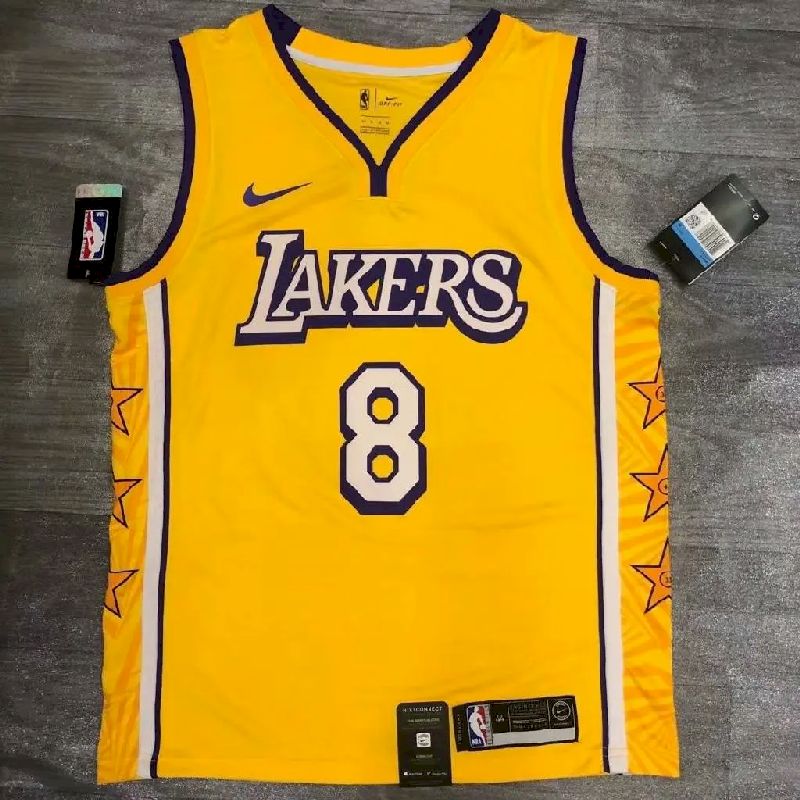Camisa Kobe Bryant 8 Yellow City Edition Masculina Versão Jogador