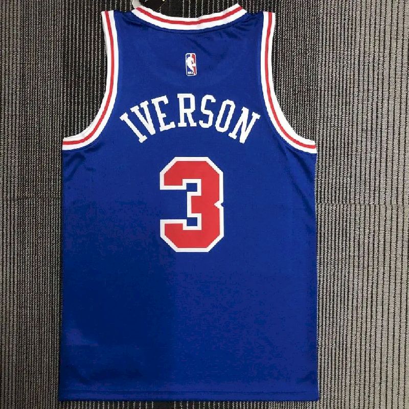 Camisa Allen Iverson Azul Retro Masculina