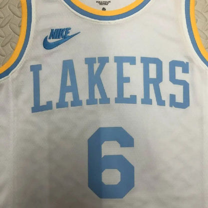 Camisa masculina LeBron James White retrô
