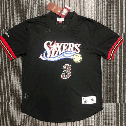 Camisa preta masculina Allen Iverson Player – Edição retrô