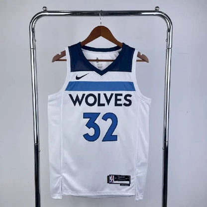 Camisa masculina Karl-Anthony Towns, branca, time titular, 2023