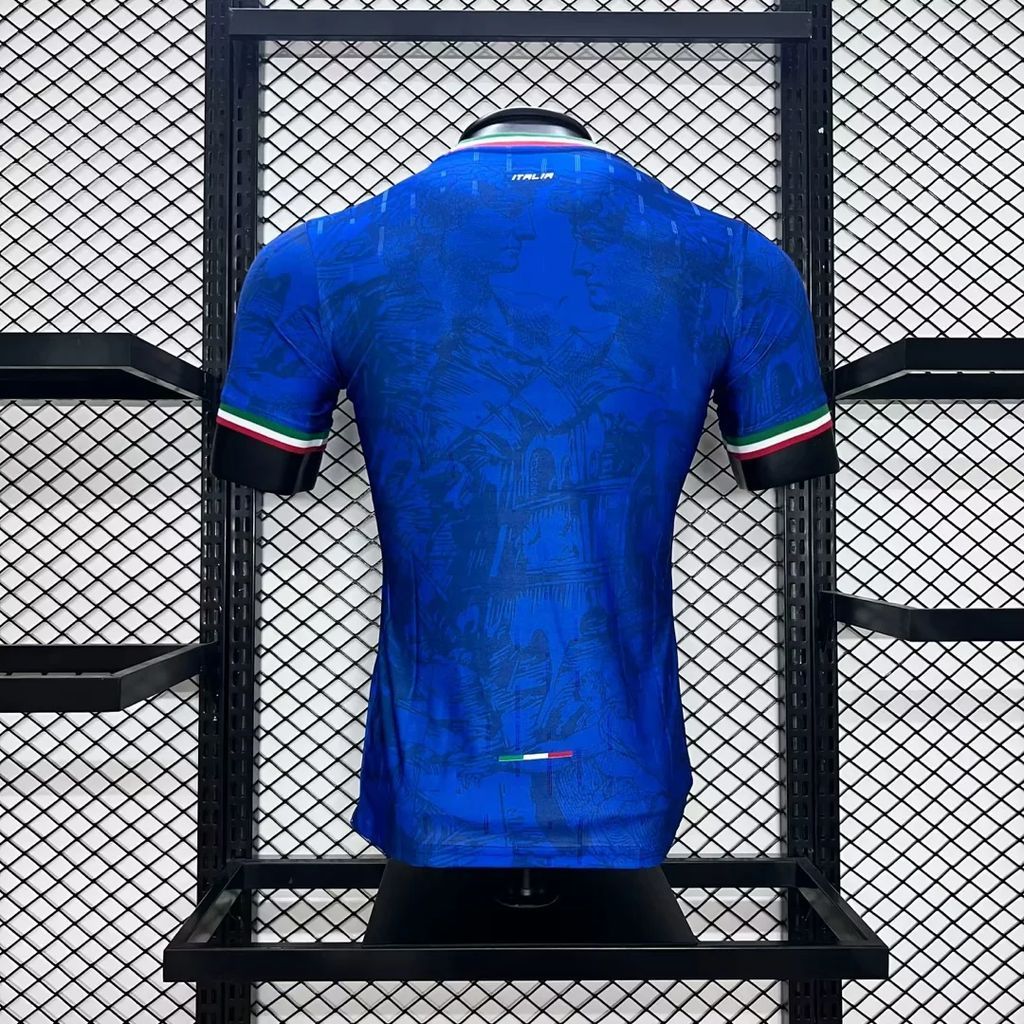 Men's Italy 2024/25 Blue co-branded version Jersey Player Version