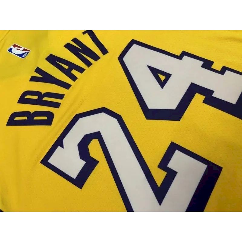 Camisa amarela masculina Kobe Bryant versão jogador – Edição clássica retrô