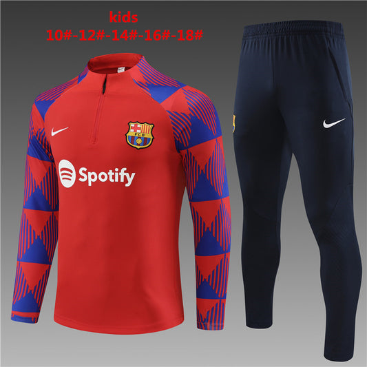 Suéter e calça infantil com zíper médio do Barcelona 2023/24 14001