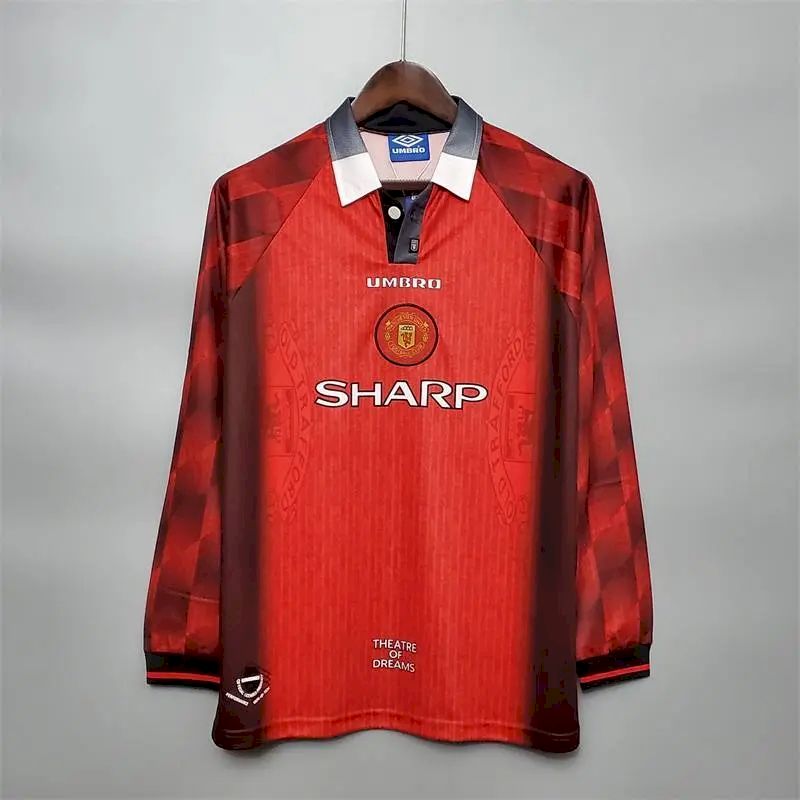 Camisa retrô de manga comprida do Manchester United 1996 Home