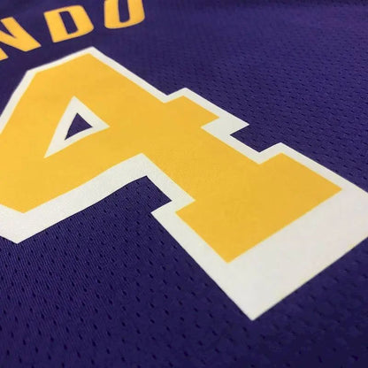 Camisa masculina Rajon Rondo 2020-21 roxa Swingman versão jogador – Edição Statement