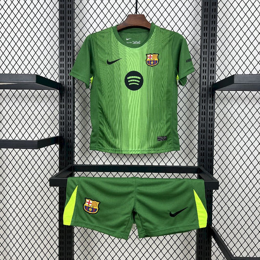 Barcelona 2025/26 Green Goalkeeper Kids Kit