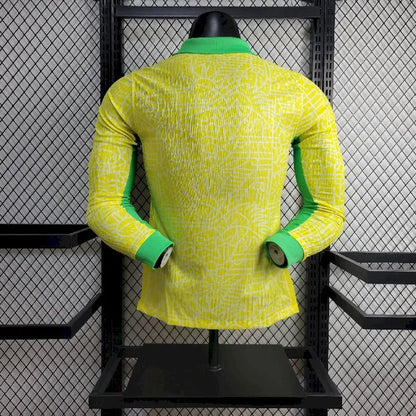Men's Brazil 2024/25 Home Long Sleeve Jersey Player Version