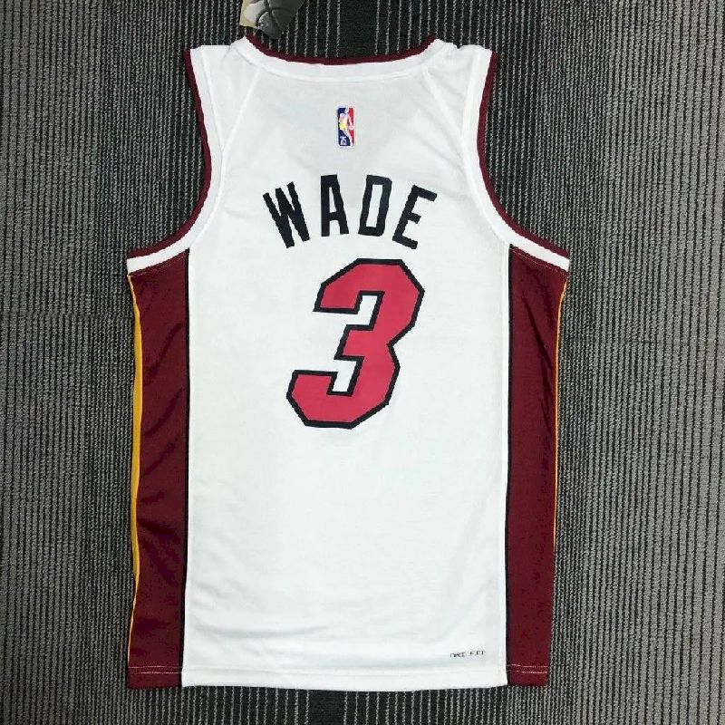 Camisa masculina Dwyane Wade branca da equipe – Edição de 75º aniversário
