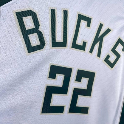 Camisa branca masculina Khris Middleton 2023, time titular