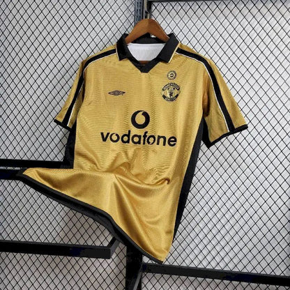 Camisa reversível do Manchester United Centenary 2001/02, reserva e terceira camisa retrô