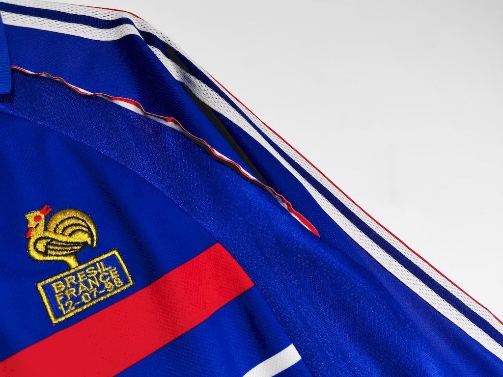 Camisa retrô de mangas compridas da França para a Copa do Mundo de 1998