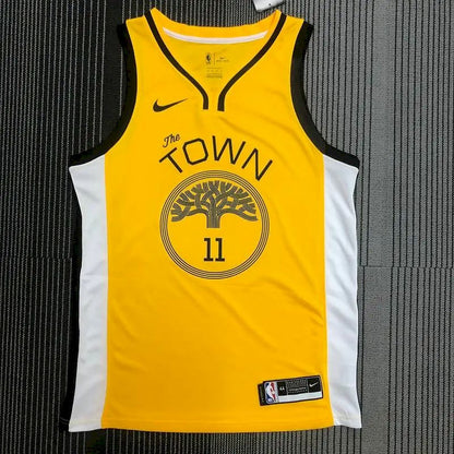 Camisa Klay Thompson com gola V amarela versão jogador masculina – Edição Statement