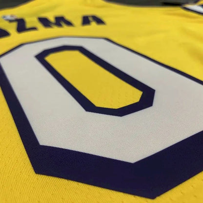 Camisa Masculina Kyle Kuzma Amarela Versão Jogador – Edição Clássica Retro
