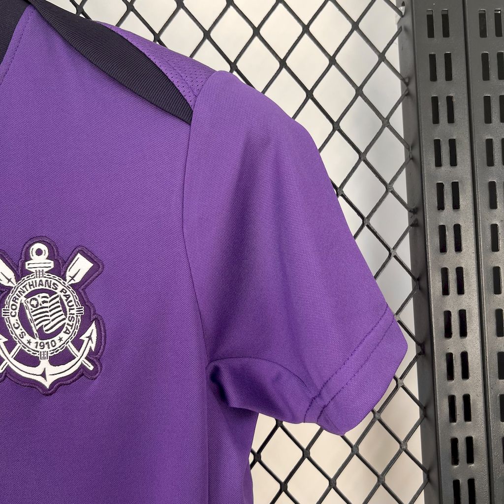 Camisa feminina roxa pré-jogo do Corinthians 2025/26