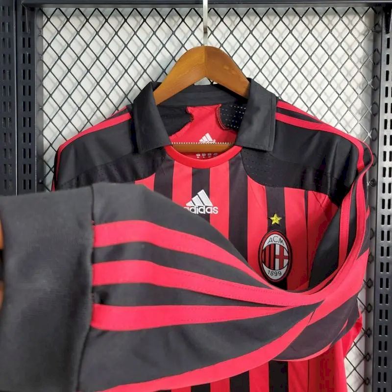 Camisa retrô de mangas compridas do AC Milan 2007/08 Home