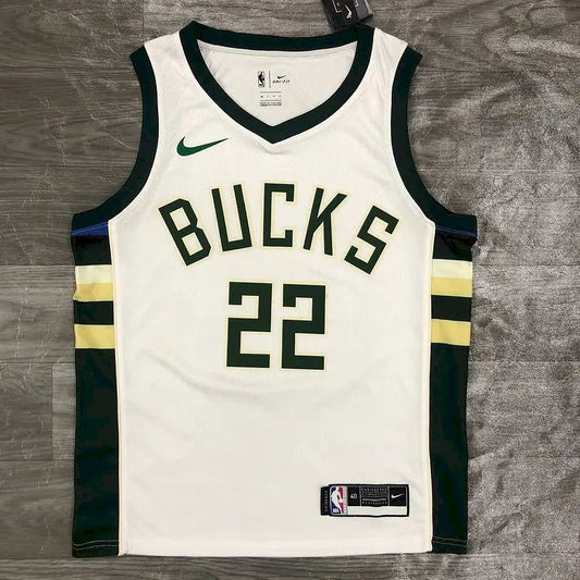 Men’s Khris Middleton White 2020-21 Swingman Player Version Jersey – Association Edition