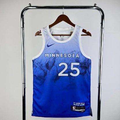 Camisa azul Derrick Rose masculina 2024 – Edição City
