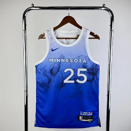 Camisa azul Derrick Rose masculina 2024 – Edição City